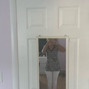 BCX Monochrome Dot Pattern Blouse